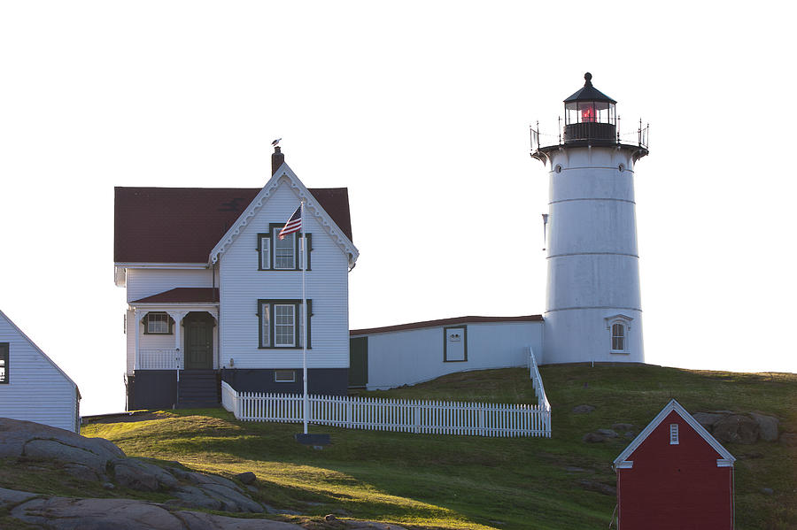 Lighthouse Photograph - Cape Neddick lighthouse 2 by Oscar Dean