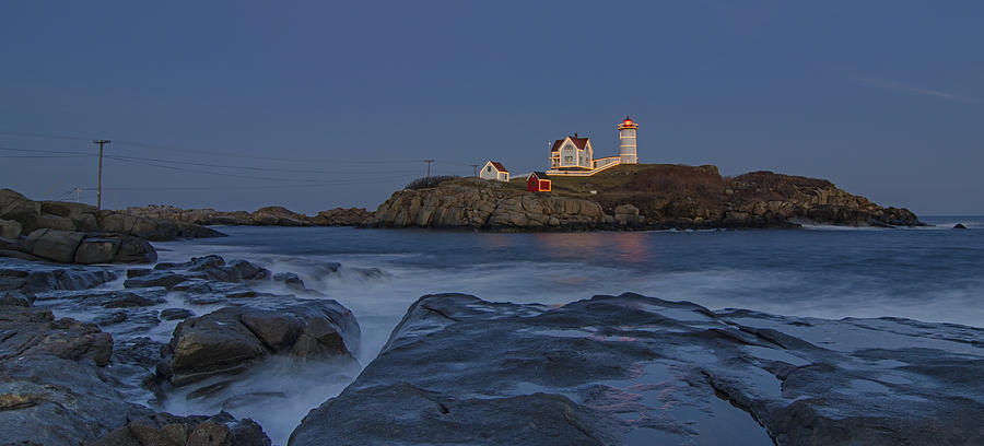 Christmas Photograph - Cape Neddick Lighthouse by Linda Szabo