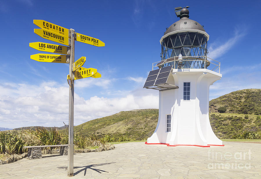 Lighthouse Photograph - Cape Reinga Lighthouse by Colin and Linda McKie
