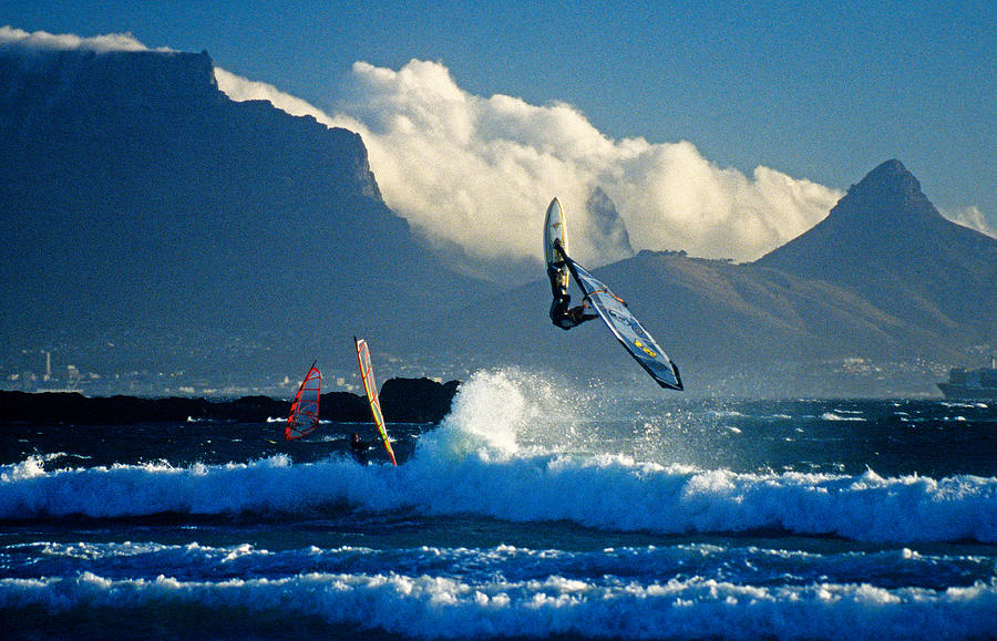 Sports Photograph - Cape windsurfer by Dennis Cox