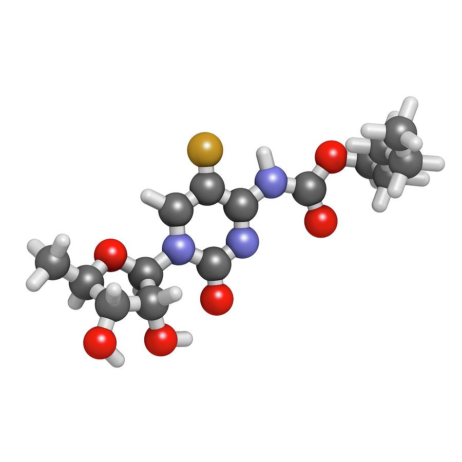 Capecitabine Photograph - Capecitabine Cancer Drug Molecule by Molekuul