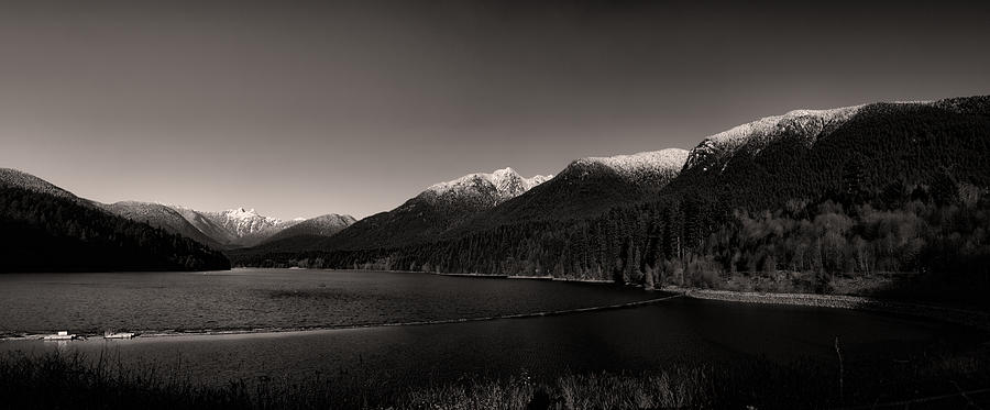Capilano Dam in Black and White Photograph by Monte Arnold