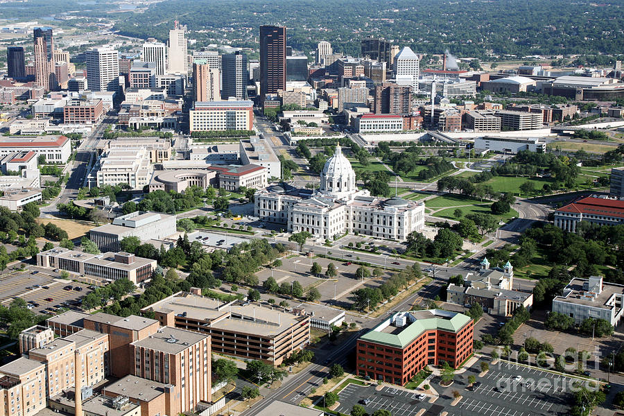 Capitol Building Aerial St. Paul Minnesota Photograph by Bill Cobb ...