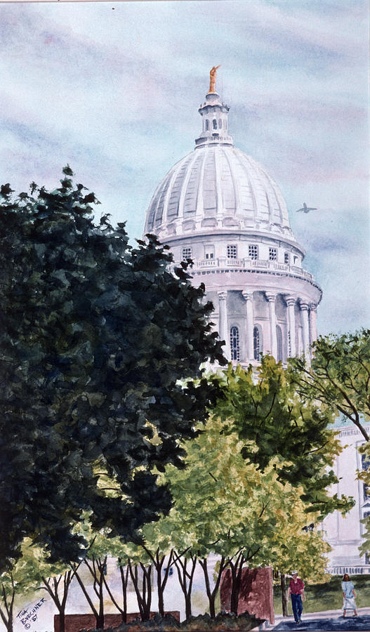 Madison Painting - Capitol from W Washington by Tina Buechner