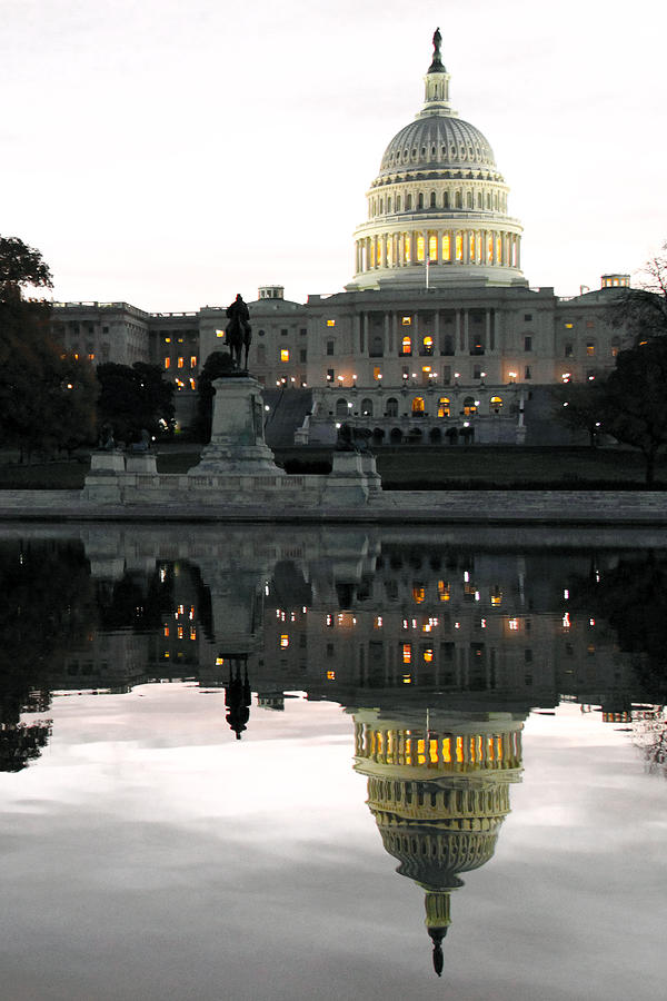 Washington D.c. Photograph - Capitol Reflection by Mitch Cat
