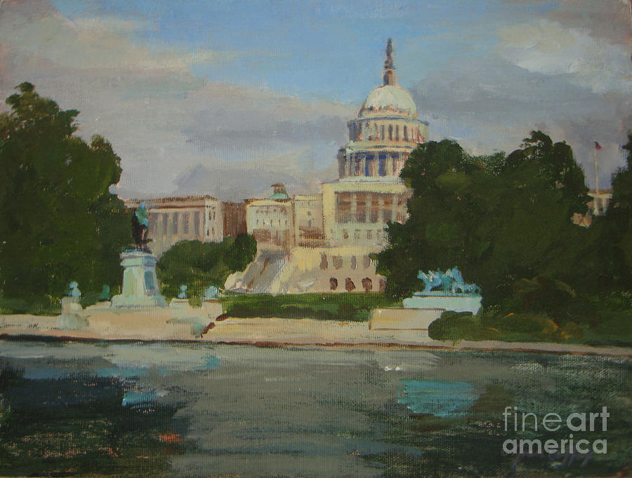 Capitol Reflections Painting by Joan Coffey