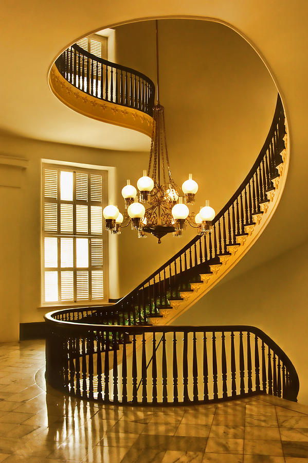 Architecture Photograph - 2 - Capitol Staircase - Montgomery Alabama by Nikolyn McDonald