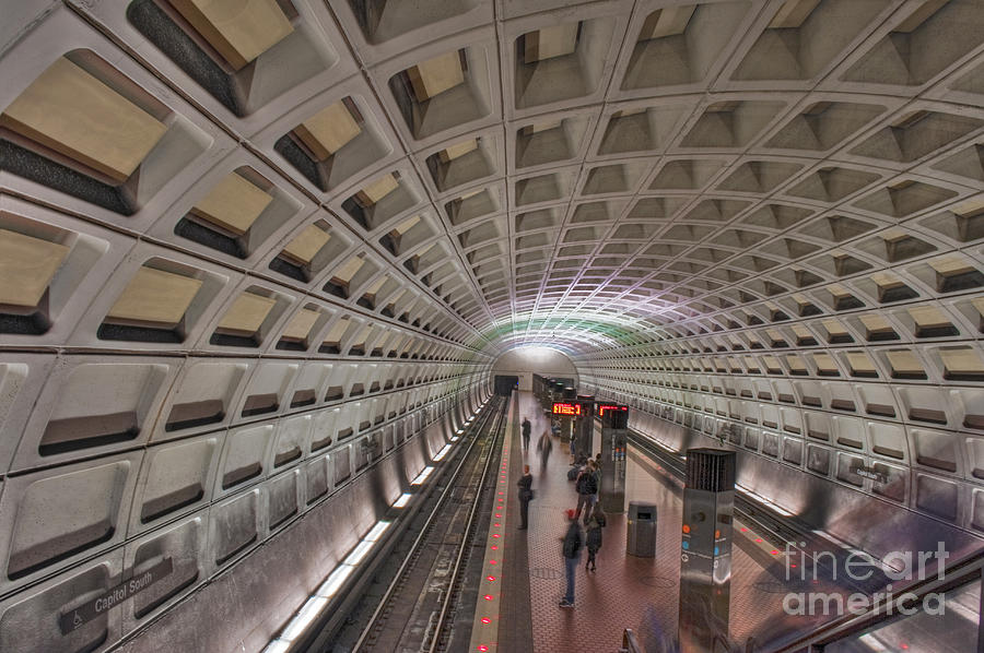 Capitol Subway Station Platform Washington DC Photograph by David Zanzinger