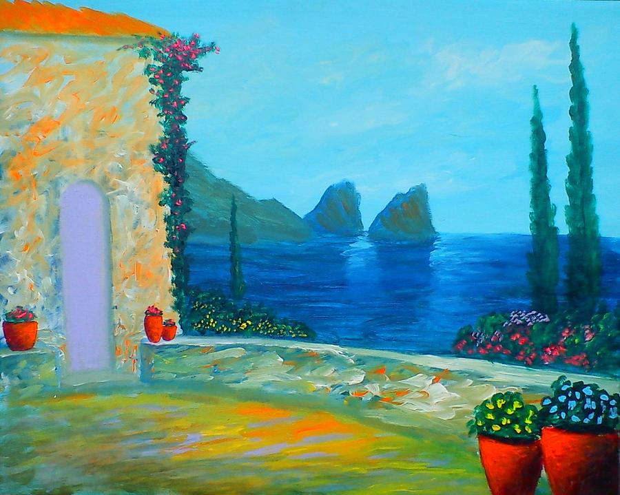 Capri Colors Painting by Larry Cirigliano