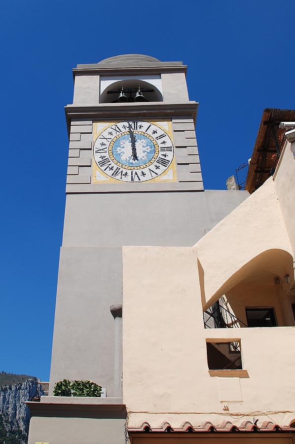 Capri - La Piazzetta Clock Tower  Photograph by Dany Lison