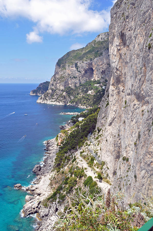 Capri Photograph - Capri Vertical Coastline by Deni Dismachek