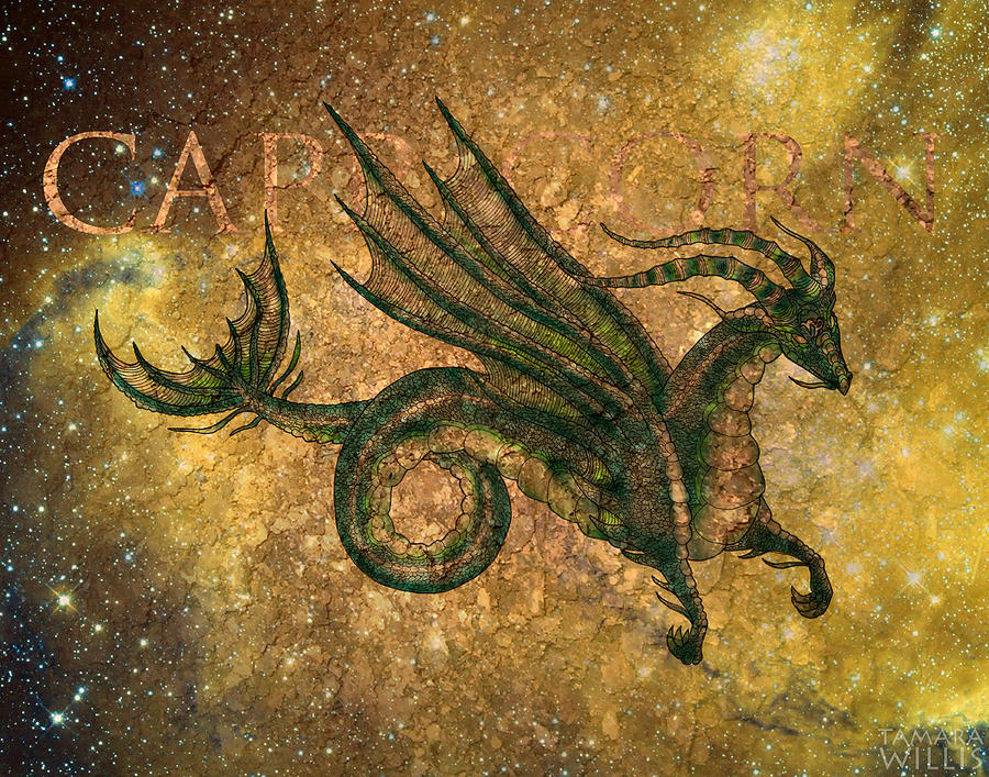 Dragon Digital Art - Capricorn Dragon by Tamara Willis
