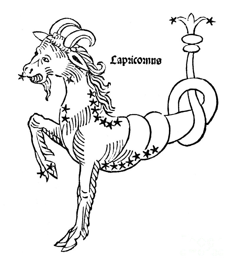 Sign Photograph - Capricornus Constellation Zodiac Sign by US Naval Observatory Library