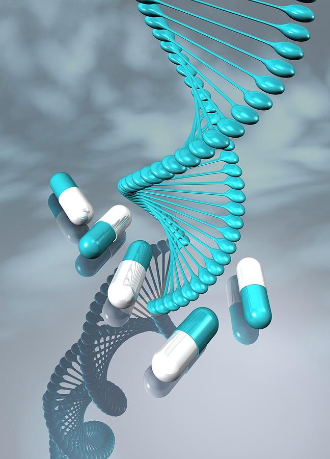 Capsules And Dna Photograph by Victor Habbick Visions/science Photo ...