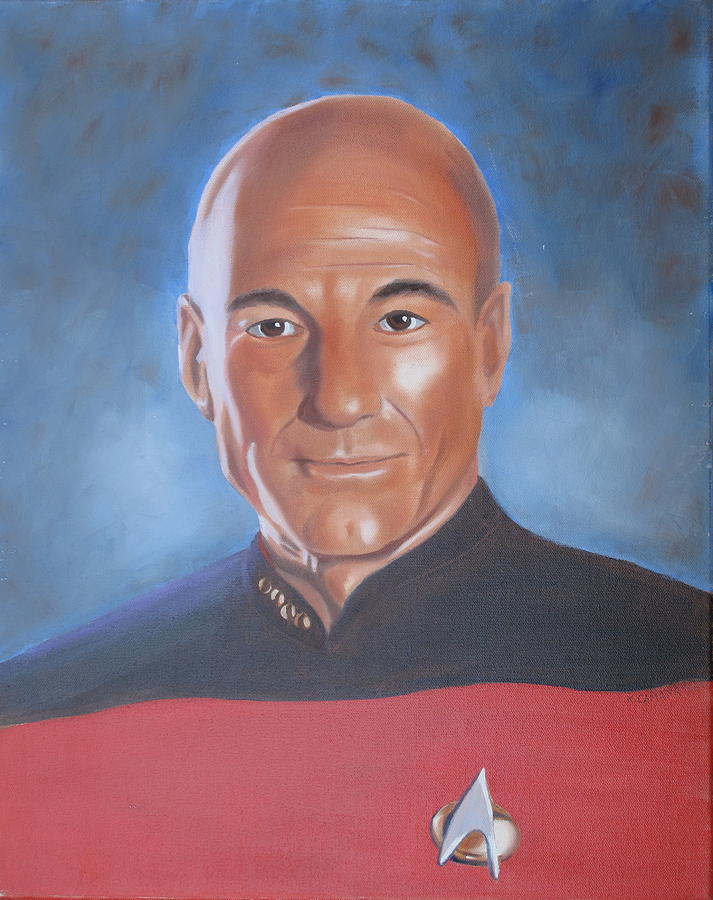 Capt. Jean Luc Picard Painting by Kathie Camara