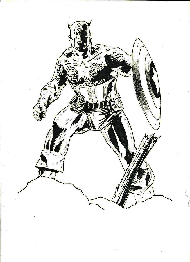 Captain America Sketch PRINT - Etsy