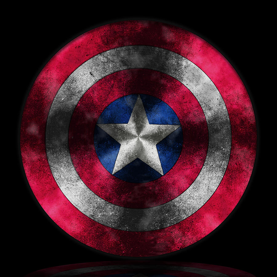 Captain America Shield Painting by Georgeta Blanaru