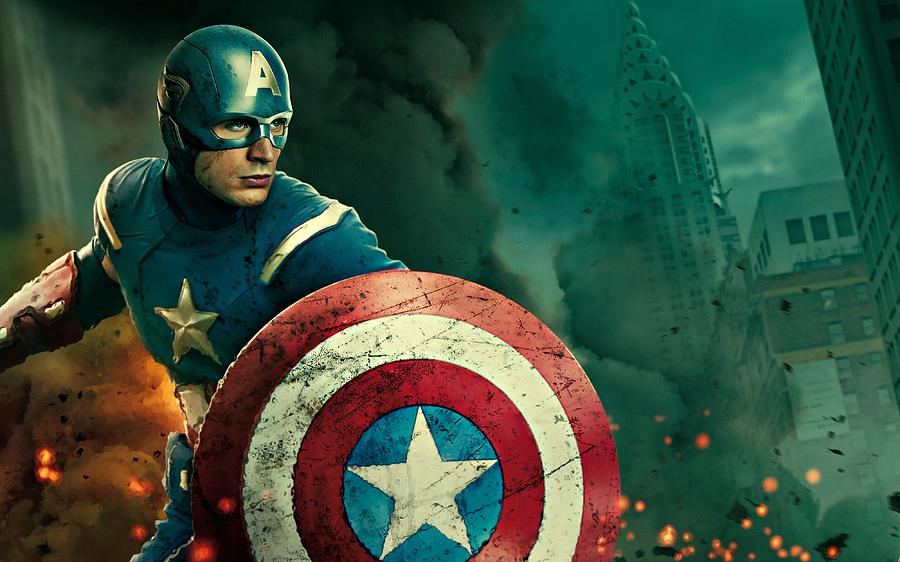 Avengers Digital Art - Captain America the Avenger by Movie Poster Prints