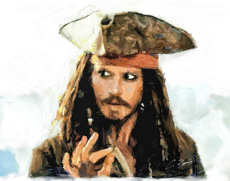 Captain Jack Sparrow Painting by Charlie Roman