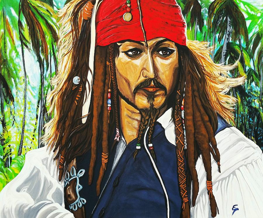 Captain Jack Sparrow Painting by Edward Pebworth