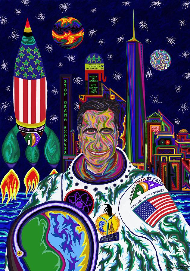 Captain Mitt Romney - American Dream Warrior Painting by Robert SORENSEN