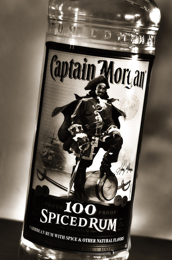 Captain Morgan Black and White Photograph by Janie Johnson