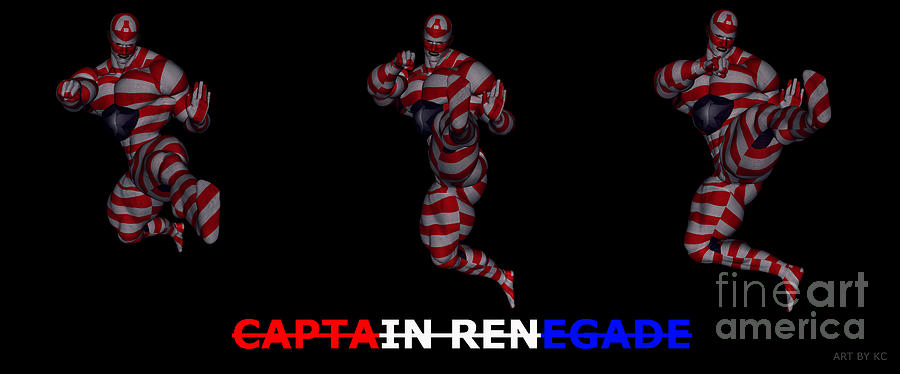 Captain Renegade Super Hero Jumping Karate Kick Digital Art by Vintage Collectables