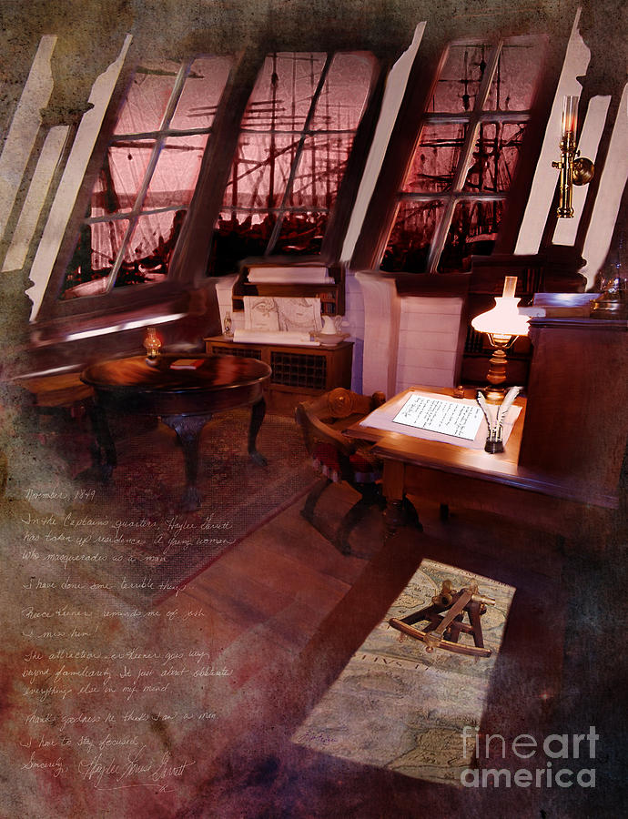 Captains Cabin on the Dicey Digital Art by Lisa Redfern