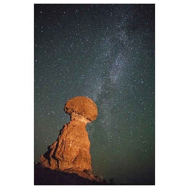 Nature Photograph - Capturing The Galaxy. #moab  #arches by Sean Huntington