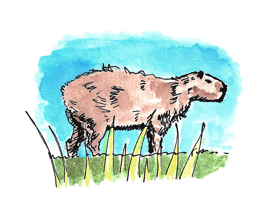 Capybara Painting by Masha Batkova