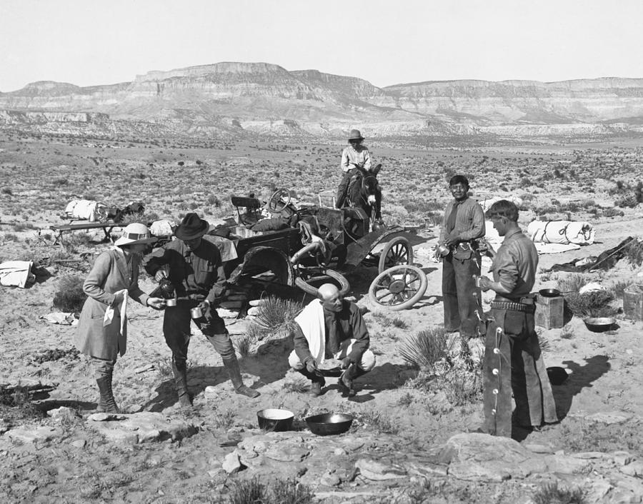 Car Broken Down In The Desert Photograph by Underwood Archives
