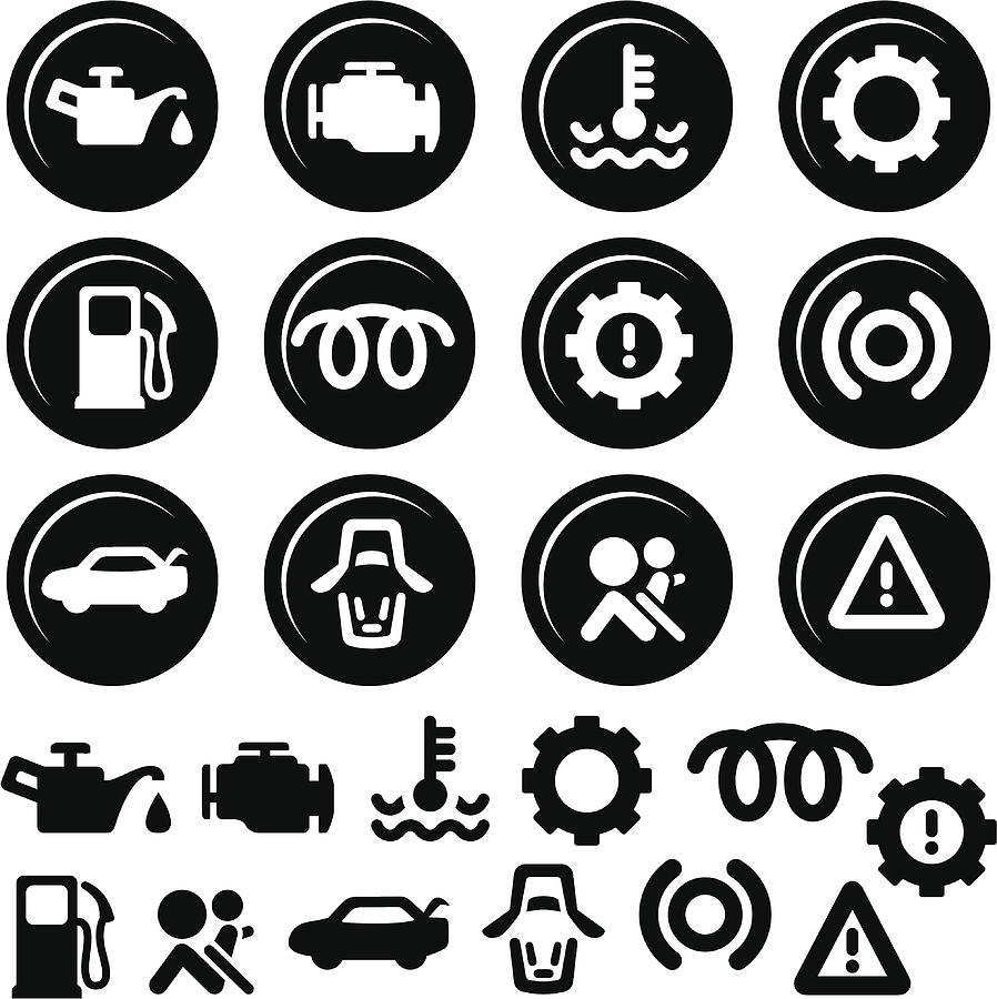 Car Dashboard Icons, Fuel, Engine, Doors and more Drawing by Fineye