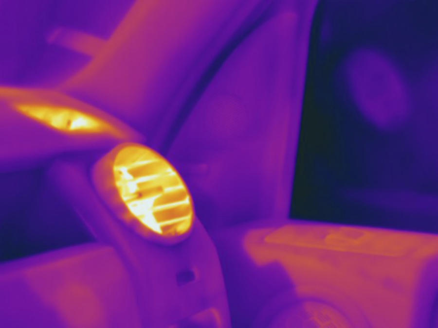 Car Heat Vent, Thermogram Photograph by Science Stock Photography