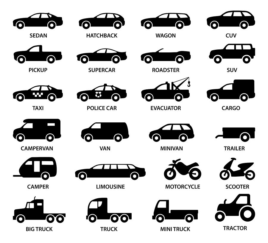 Car icons - illustration Drawing by Pop_jop