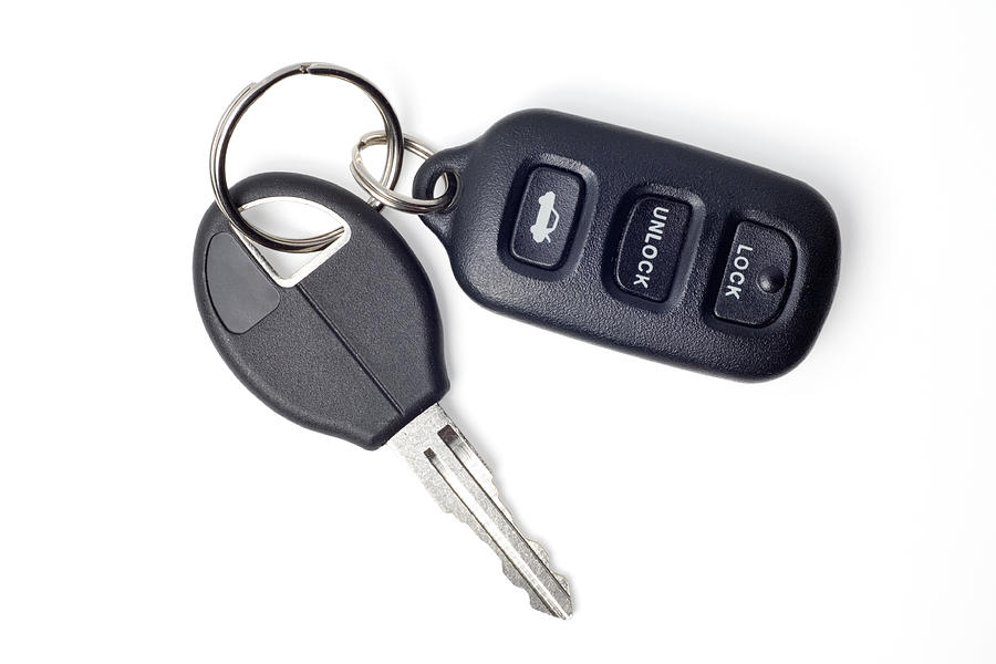 Car Keys and Remote on White with Clipping Path Photograph by Bluestocking