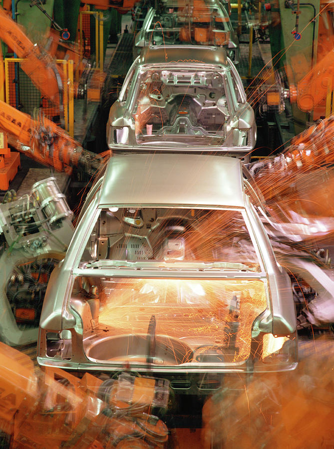 Car Production Line Robots Photograph by Maximilian Stock Ltd/science Photo Library