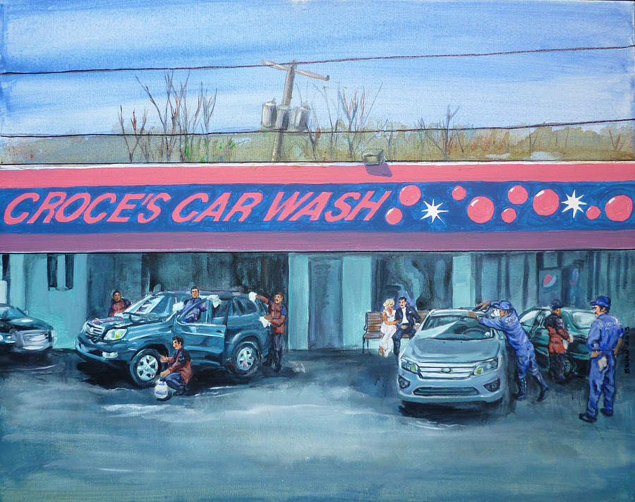 Car Wash Blues Painting by Bryan Bustard