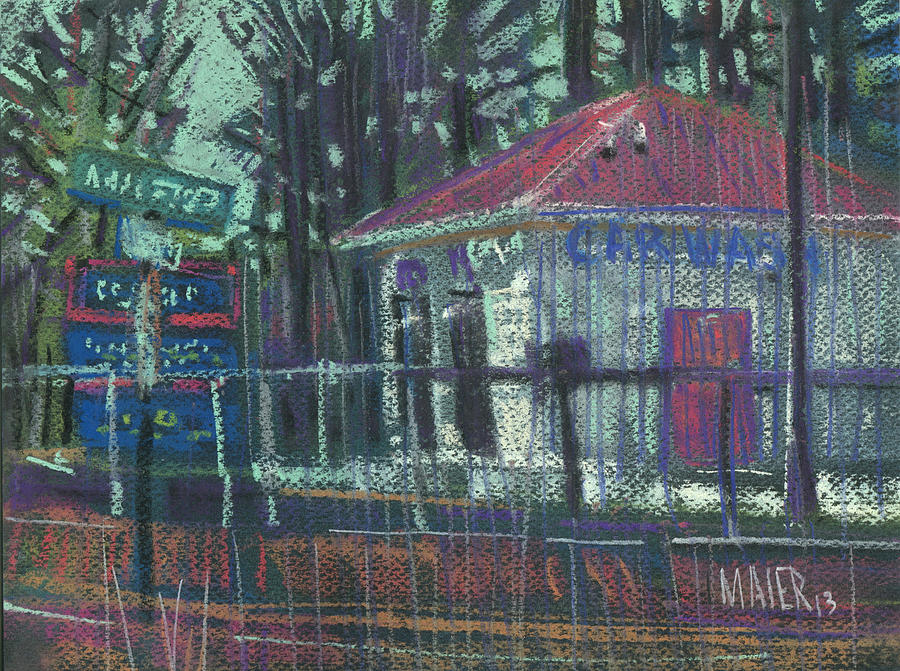 Car Wash Painting by Donald Maier