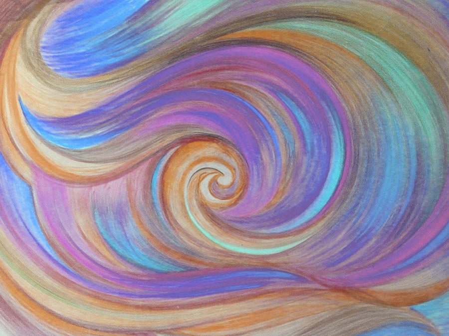 Abstract Drawing - Caramel waves by Olga Zelenkova
