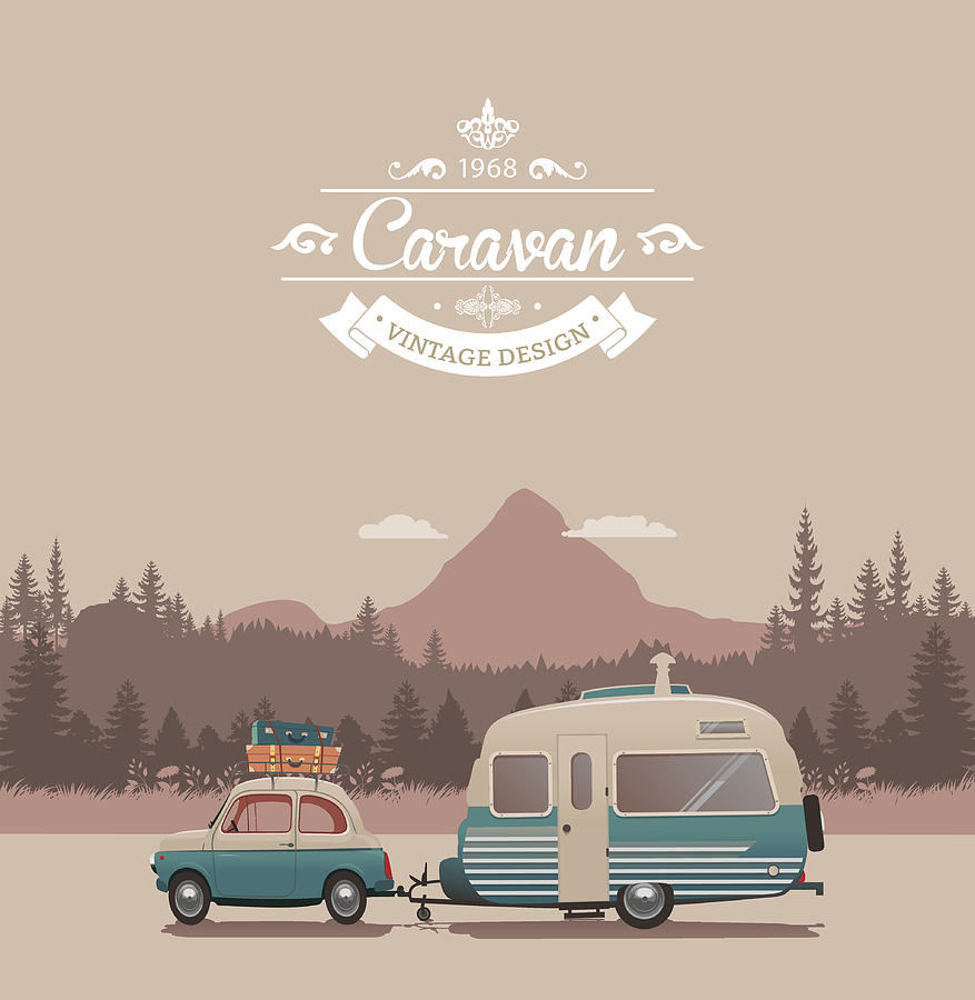 Caravan vintage Drawing by Aşkın Dursun KAMBEROĞLU