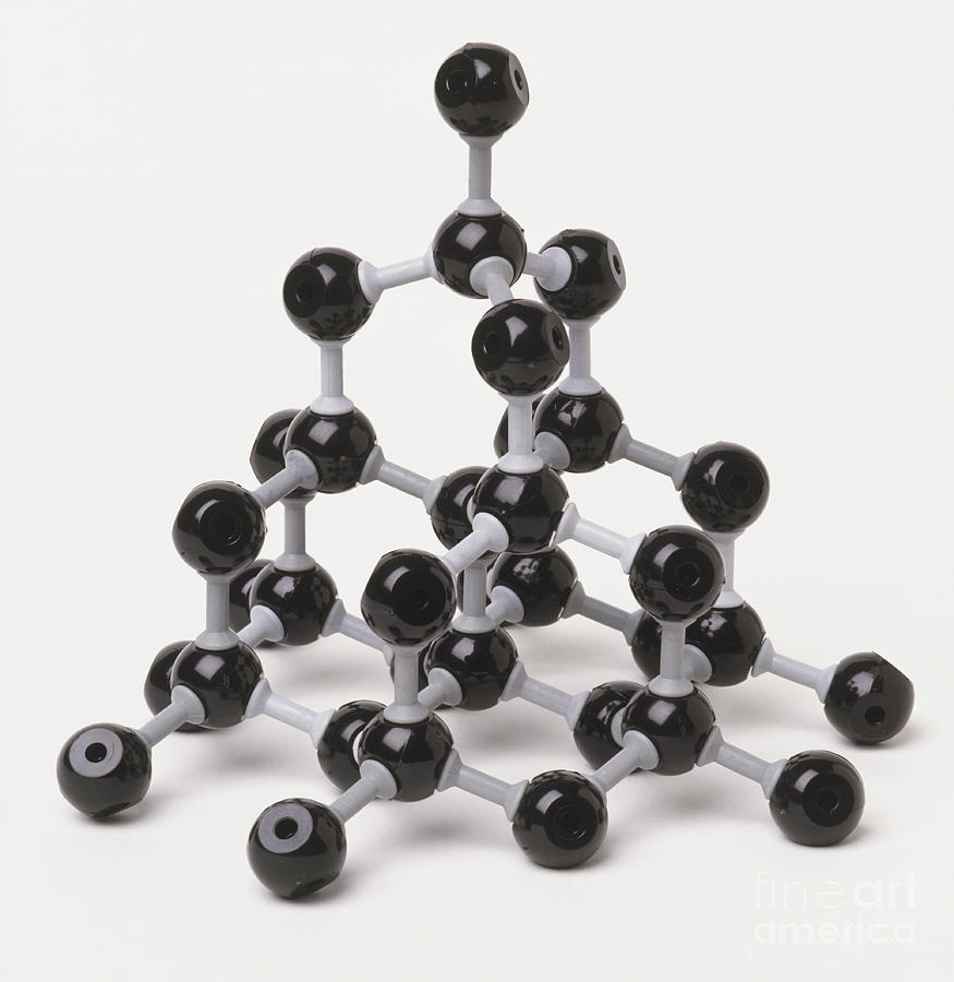 Carbon Atoms, Ball & Stick Model Photograph by Andy Crawford and Tim Ridley / Dorling Kindersley