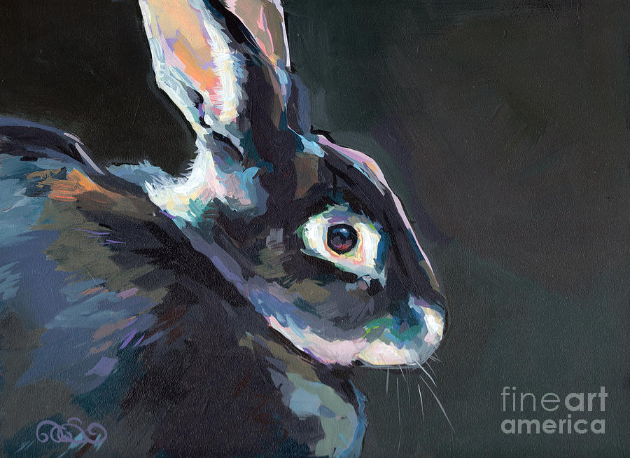 Rabbit Painting - Carbon by Kimberly Santini