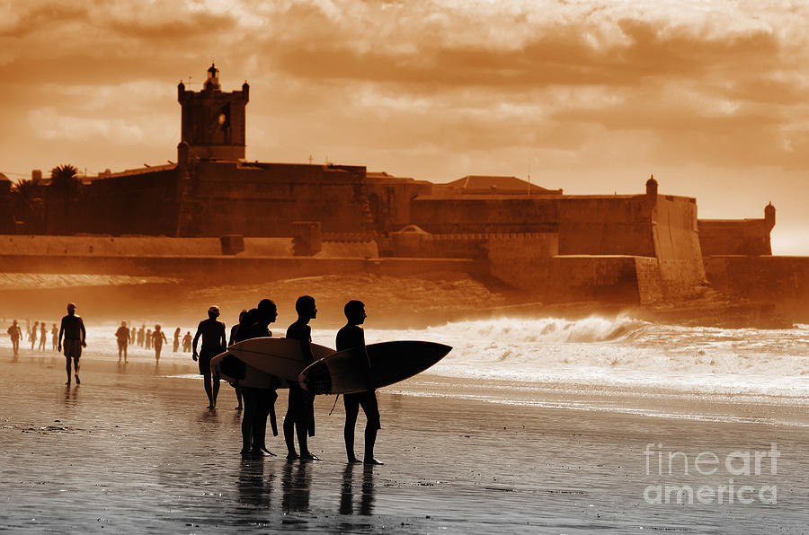 Summer Photograph - Carcavelos Surfers by Carlos Caetano