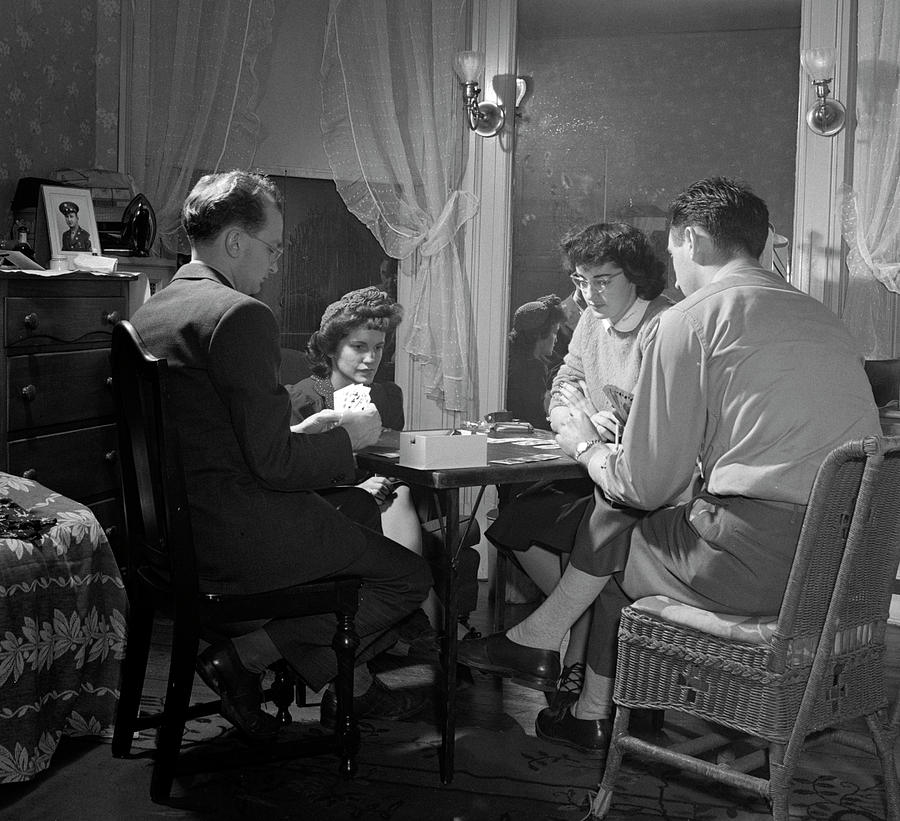 Card Game, 1943 Photograph by Granger