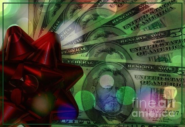 Card - Nothing Says Christmas Like Cash Cash Cash Digital Art by Elizabeth McTaggart