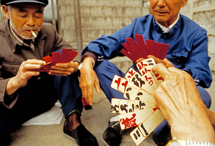 China Photograph - Card players by Dennis Cox