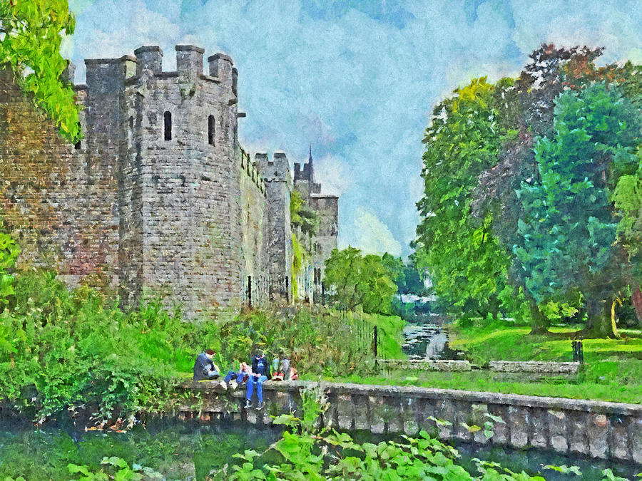 Cardiff Castle and Bute Park Digital Art by Digital Photographic Arts