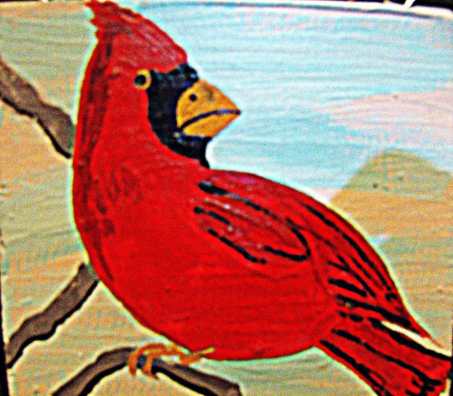 Cardinal Painting - Cardinal 1 by Daniel Nadeau