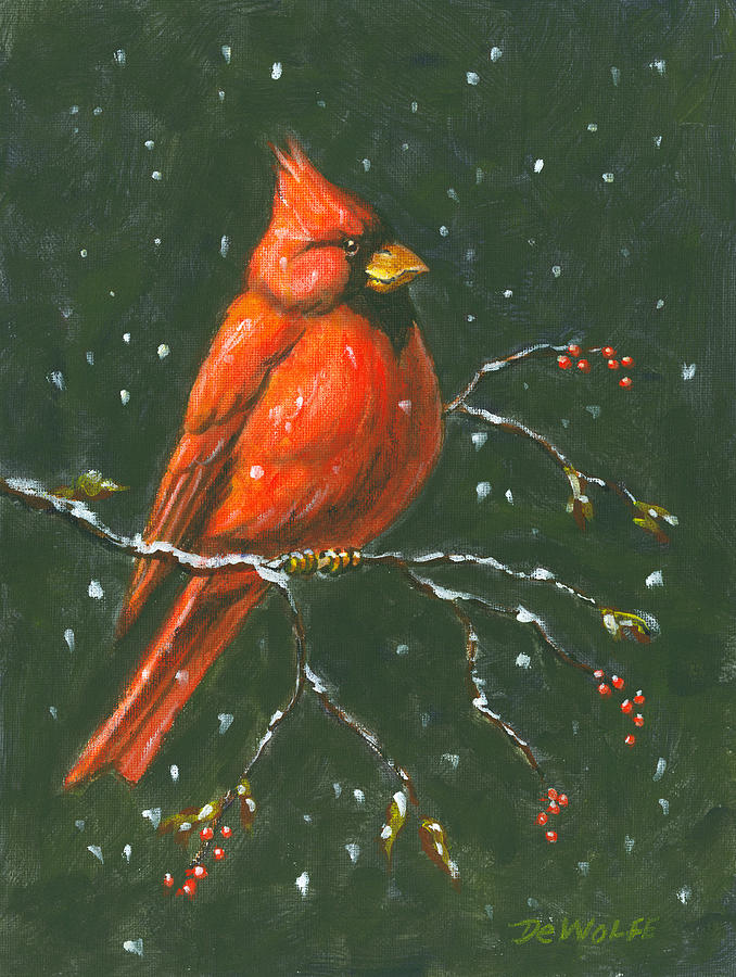 Cardinal Painting by Richard De Wolfe