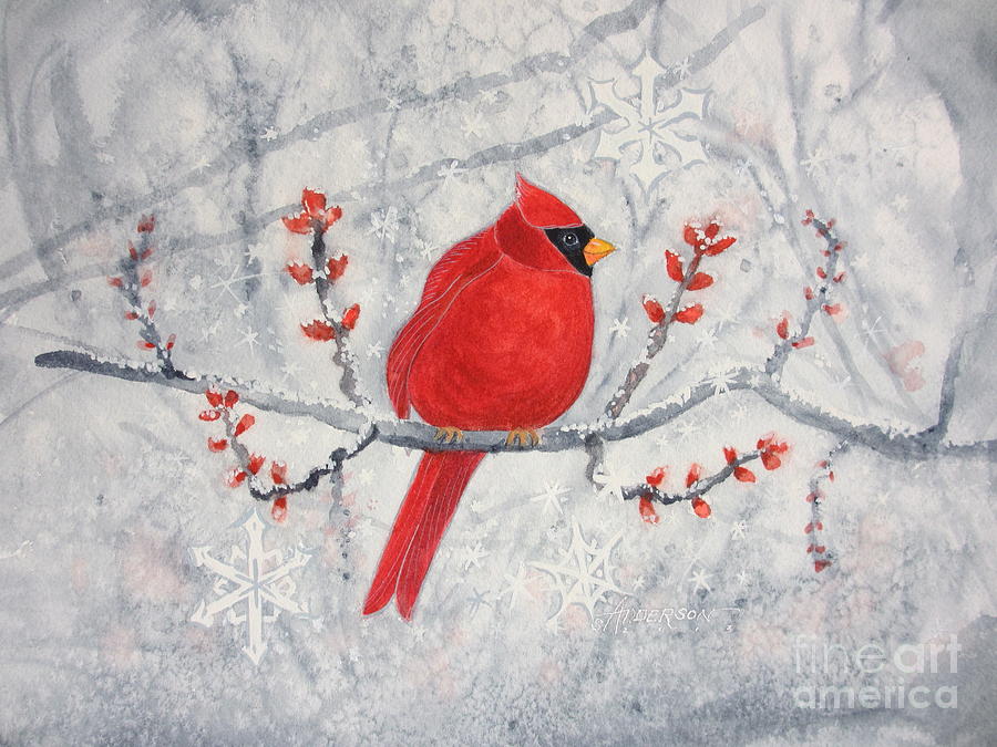 Cardinal Painting - Cardinal by Sherri Anderson Cardinal Painting - Cardinal by Sherri Anderson